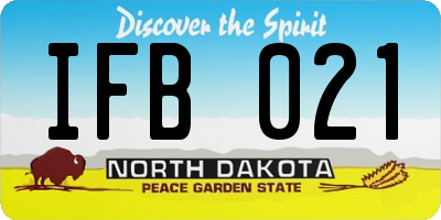 ND license plate IFB021