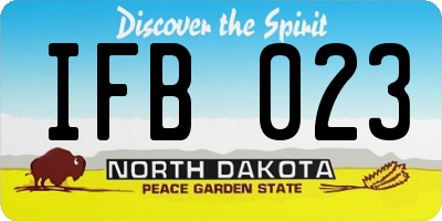 ND license plate IFB023