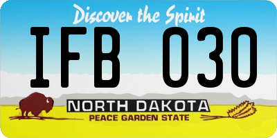 ND license plate IFB030