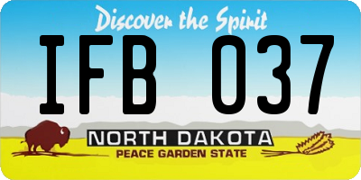 ND license plate IFB037
