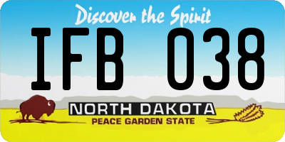 ND license plate IFB038