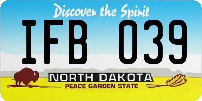 ND license plate IFB039