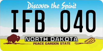 ND license plate IFB040