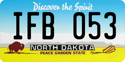 ND license plate IFB053