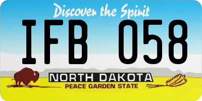 ND license plate IFB058