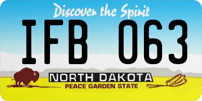 ND license plate IFB063