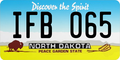 ND license plate IFB065