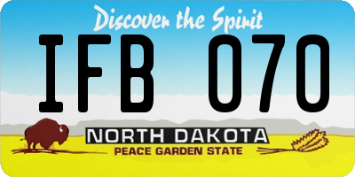 ND license plate IFB070
