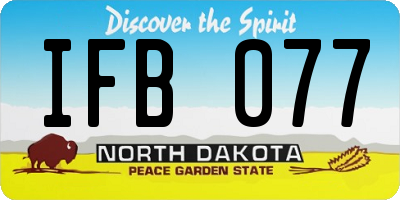 ND license plate IFB077