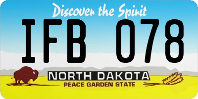 ND license plate IFB078