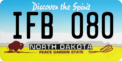 ND license plate IFB080