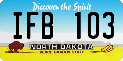 ND license plate IFB103