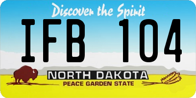 ND license plate IFB104