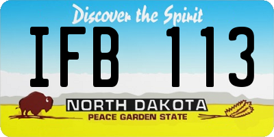 ND license plate IFB113