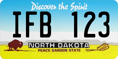 ND license plate IFB123