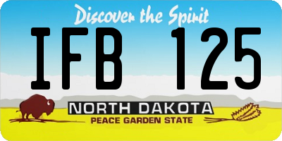 ND license plate IFB125