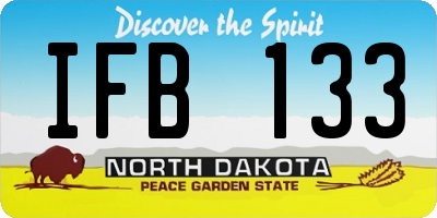 ND license plate IFB133