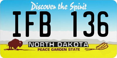 ND license plate IFB136