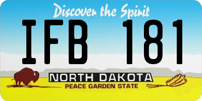 ND license plate IFB181