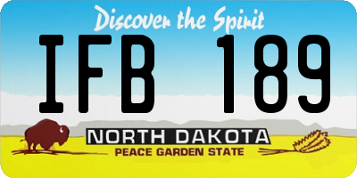 ND license plate IFB189