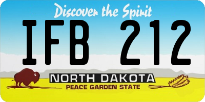 ND license plate IFB212
