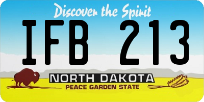 ND license plate IFB213