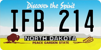 ND license plate IFB214