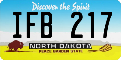 ND license plate IFB217