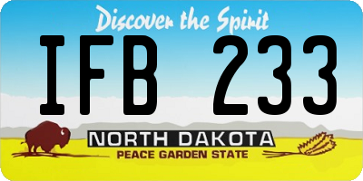 ND license plate IFB233