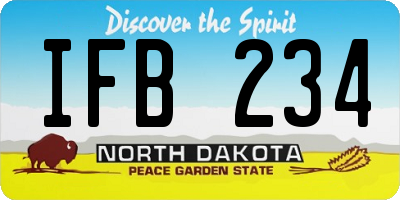ND license plate IFB234