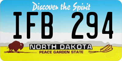 ND license plate IFB294