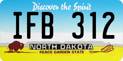 ND license plate IFB312