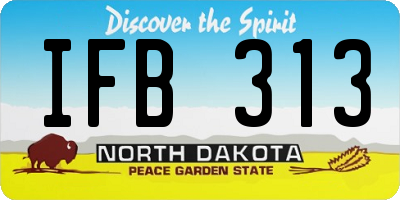 ND license plate IFB313