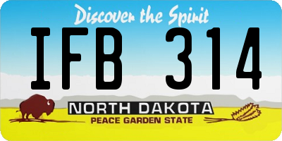 ND license plate IFB314