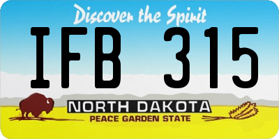 ND license plate IFB315