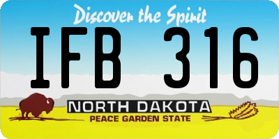 ND license plate IFB316