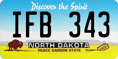 ND license plate IFB343