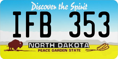 ND license plate IFB353