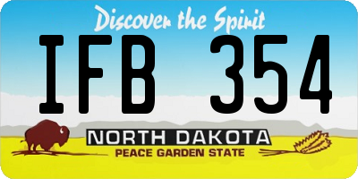 ND license plate IFB354