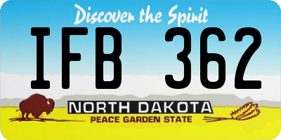 ND license plate IFB362