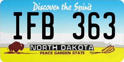 ND license plate IFB363