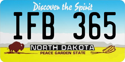 ND license plate IFB365