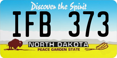 ND license plate IFB373