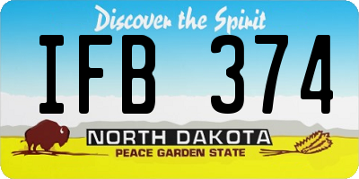 ND license plate IFB374