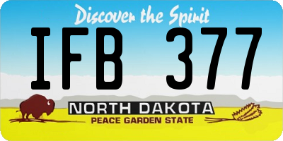 ND license plate IFB377