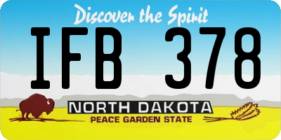 ND license plate IFB378