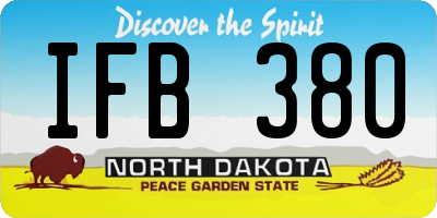 ND license plate IFB380