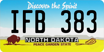 ND license plate IFB383