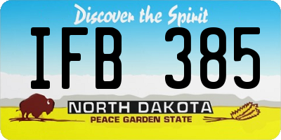 ND license plate IFB385