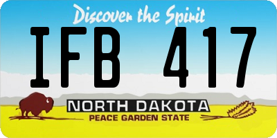 ND license plate IFB417